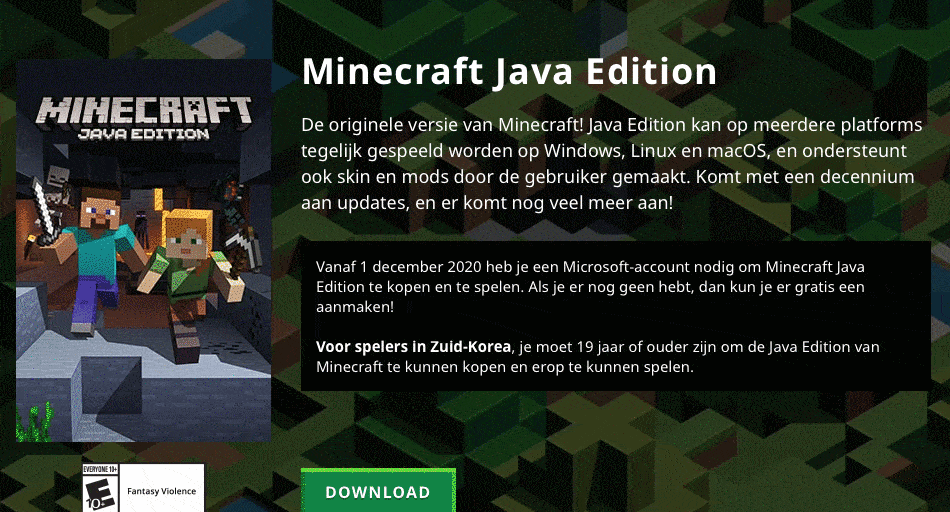 Download minecraft java