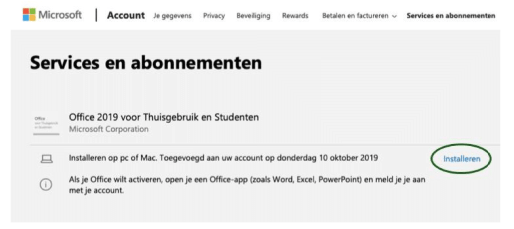 office installeren
