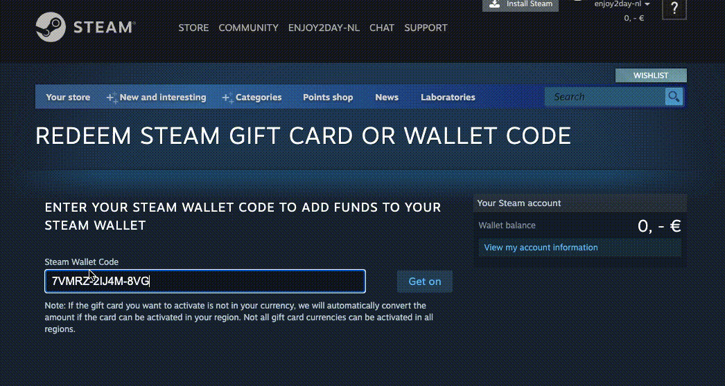 Steam activeren