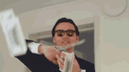 Geld smijten gif